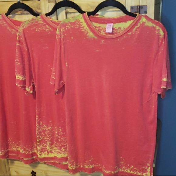 Bundle of 3 Red Yellow Burnout Tees - Picture 2 of 3